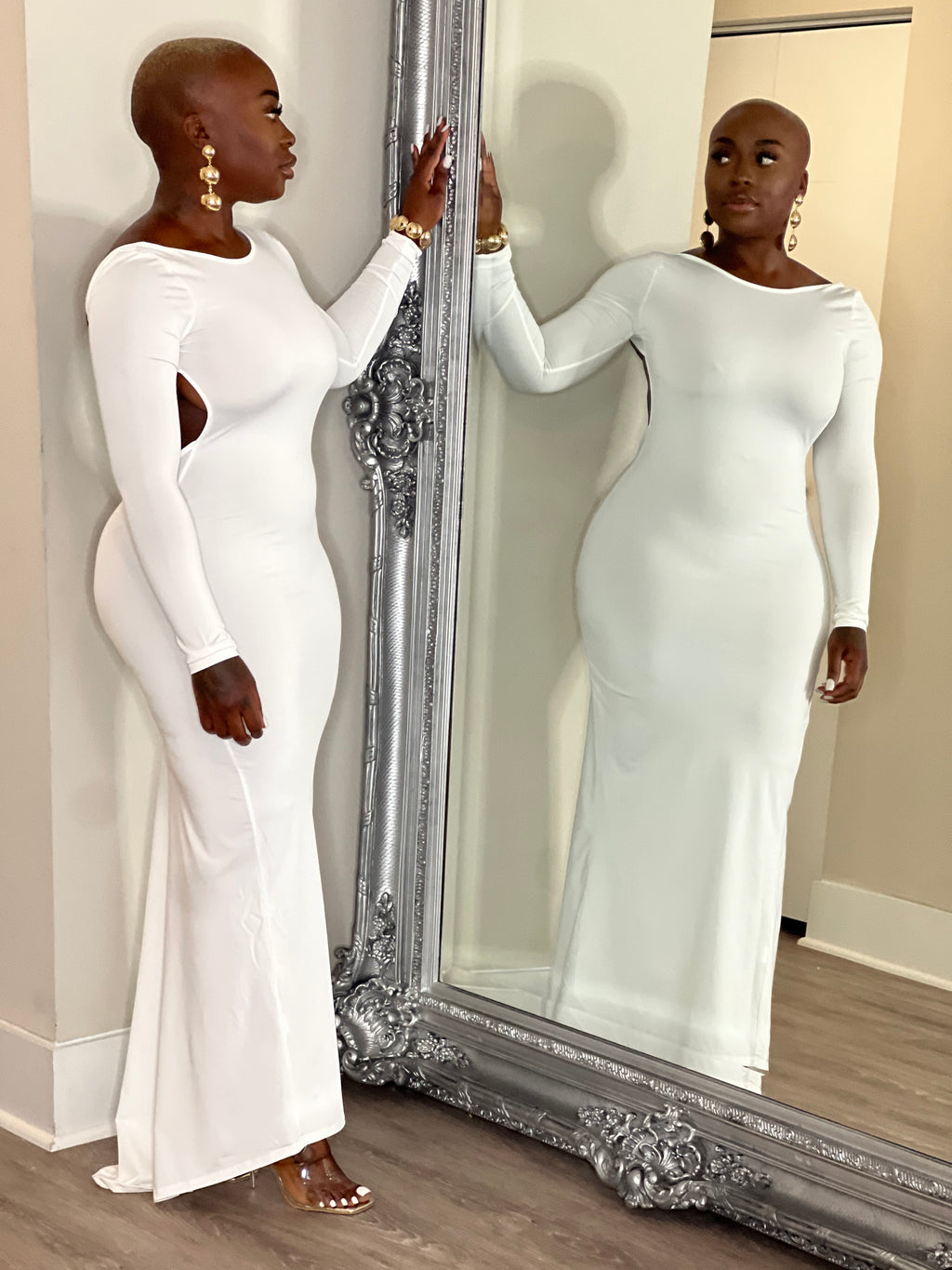 Lady In White Daring Body Dress