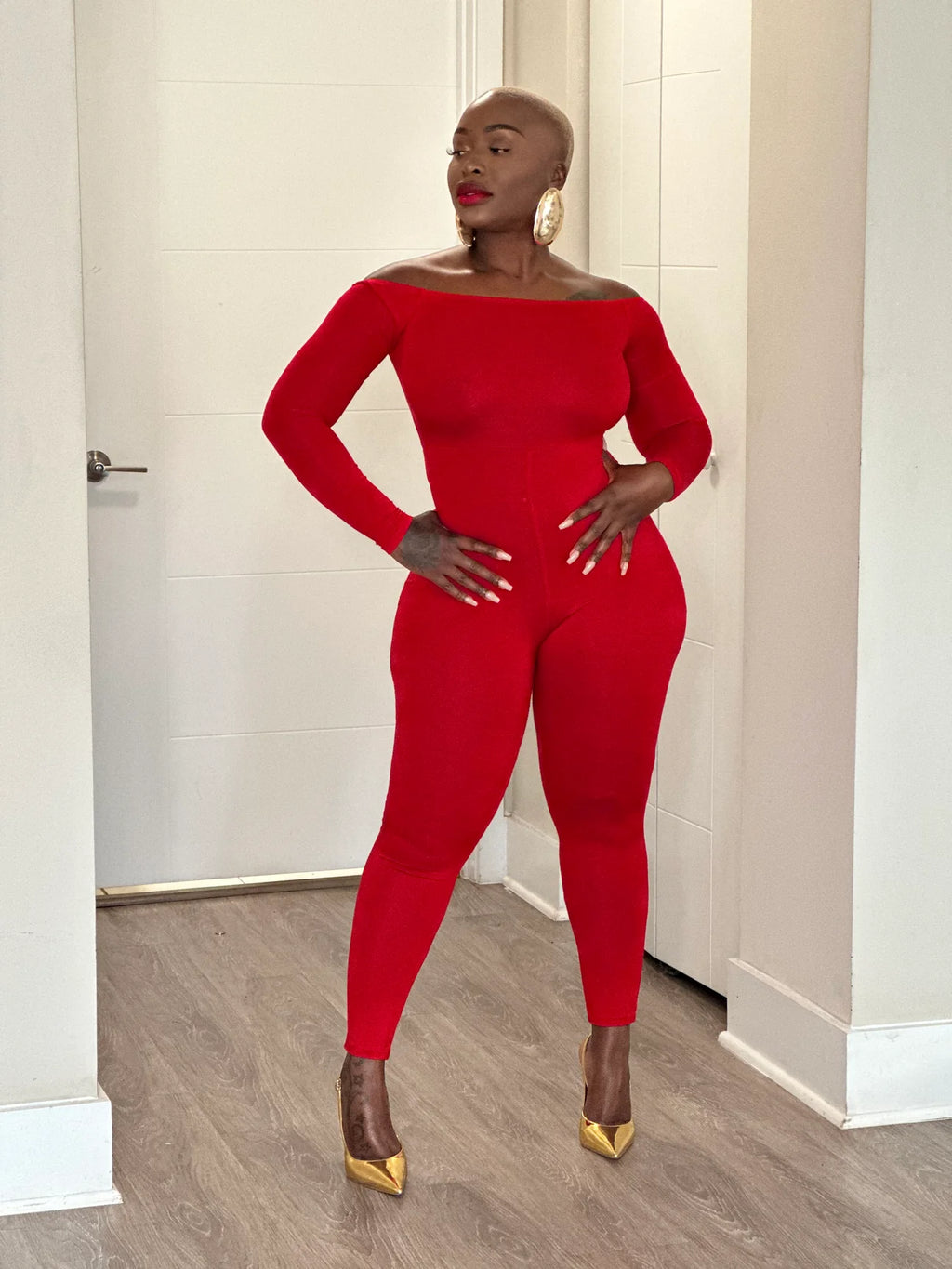 Red Daring Body Jumpsuit