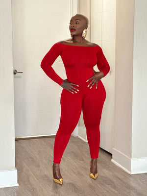 Red Daring Body Jumpsuit