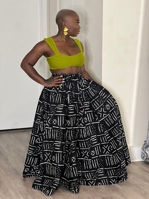 Black White African Print Palazzo Pants Pre Order