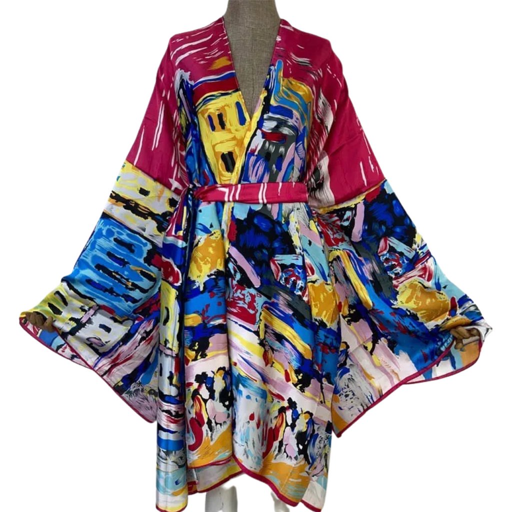 Luxe Kimono Cardigan Burgundy Blue Paradise Pre Order