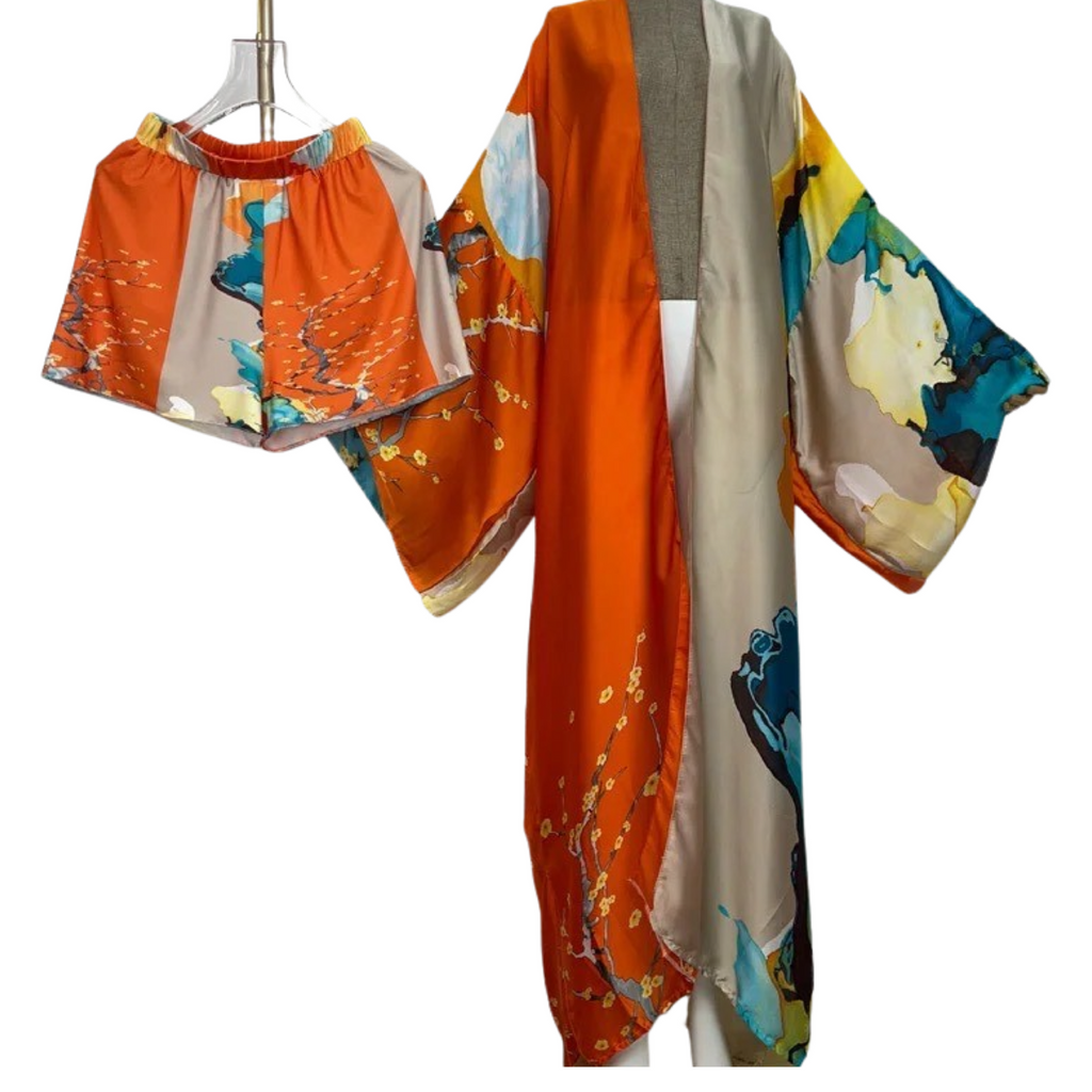Luxe Kimono  Orange Nude Set Pre Order