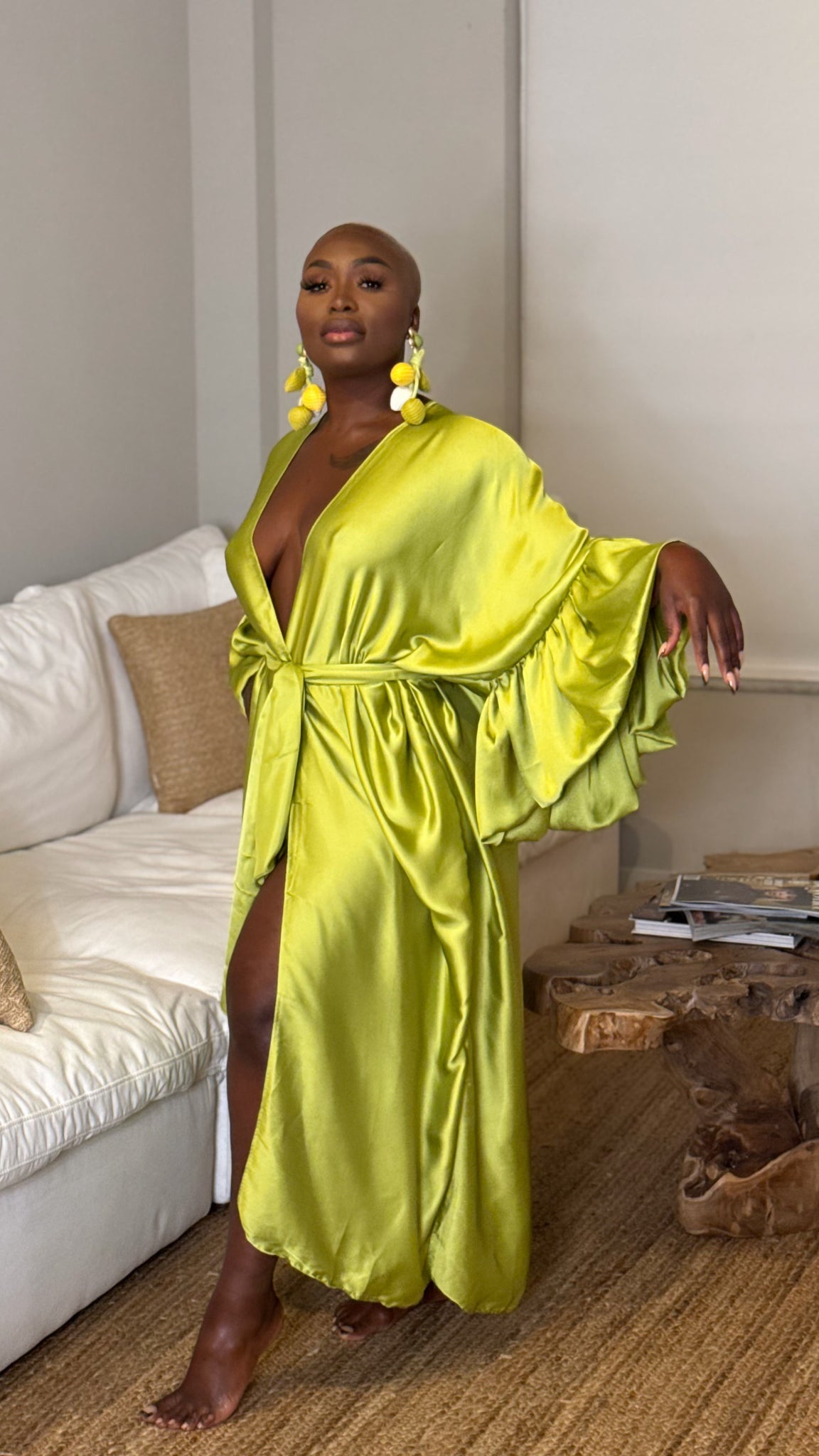 Monocolor Kimono Lime