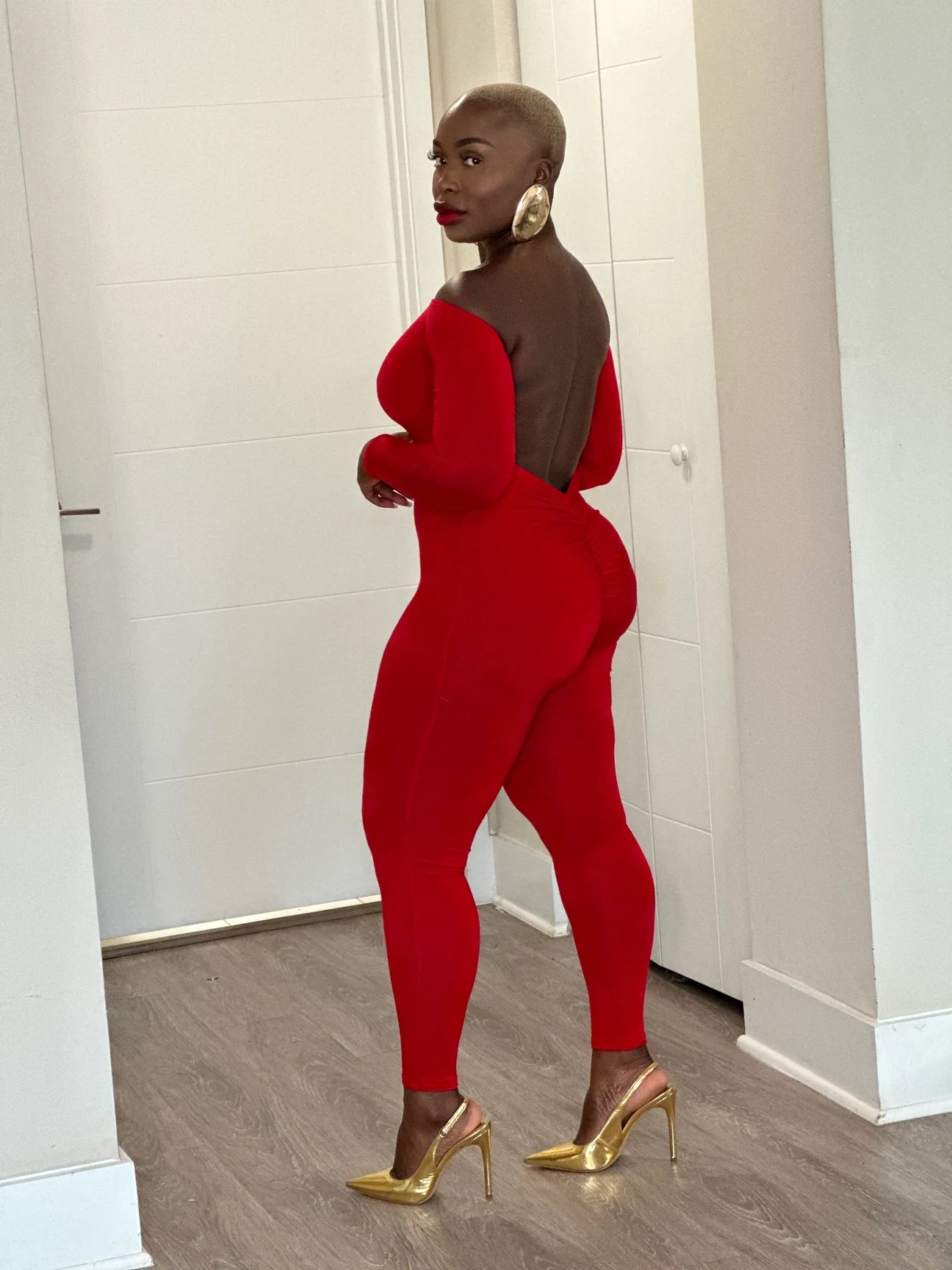 Red Daring Body Jumpsuit