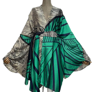 Luxe Kimono Cardigan Green Black Pre Order