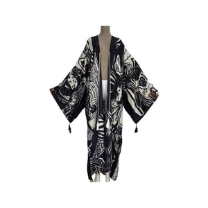 Luxe Kimono Ebony Black White  Print Pre Order