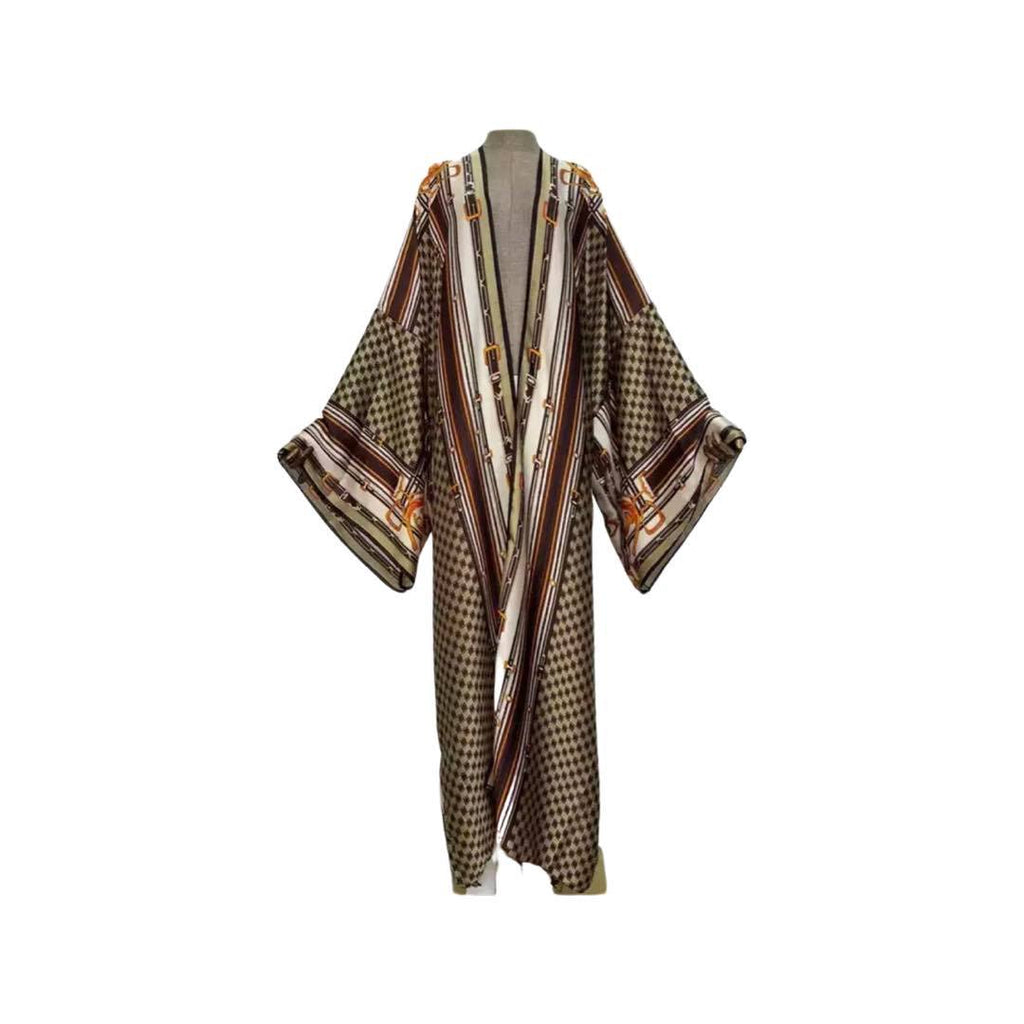 Luxe Kimono Brown Design Print Pre Order