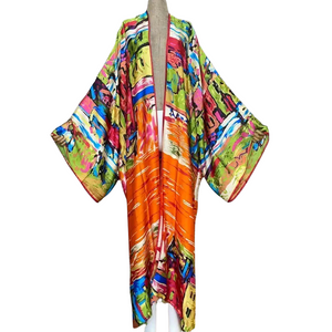 Bright Orange Paradise Luxe Kimono | The Bombshell Boutique