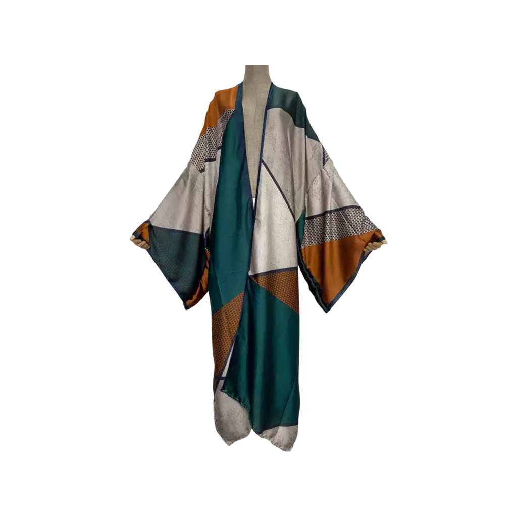 Luxe Kimono Hunter Green Mix Print Pre Order
