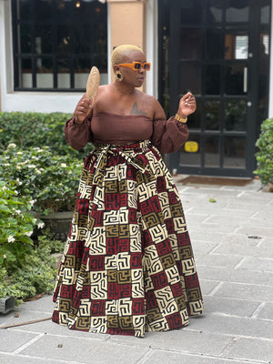 Brown Girl Tribe African Print Skirt