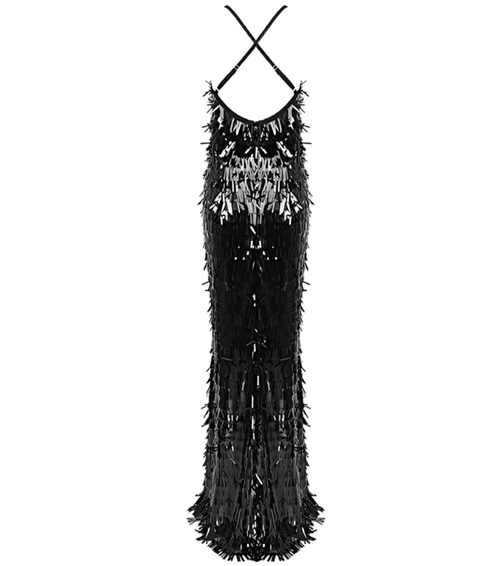 Black Confetti gown