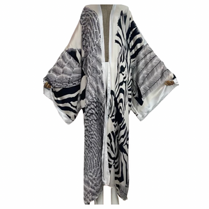 Luxe Kimono Animal Black White